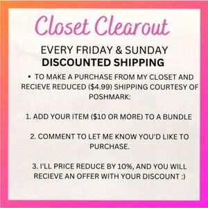 Closet Clearout Discounted Shipping Offer
